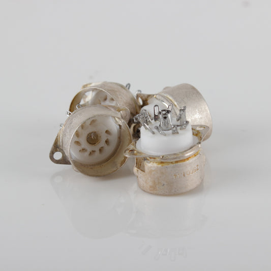 NOS Teflon noval tube socket with shielding rim