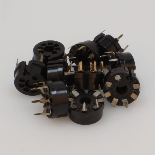NOS 7 pin bakelite PCB tube socket, 2 pcs